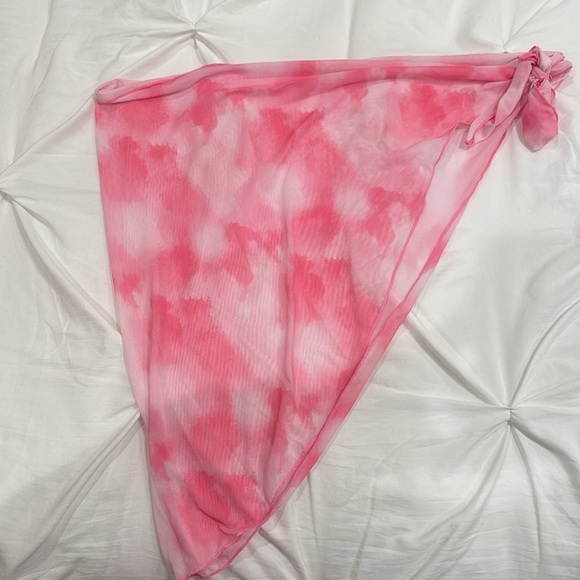 Shein pink tye dye bikini top and sarong wrap- XL - Picture 4 of 5